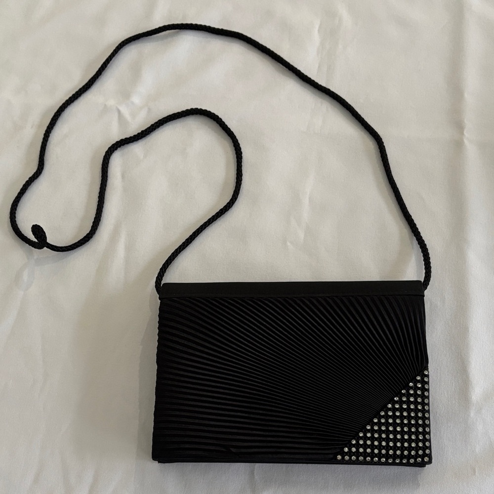 Elegant Black Clutch or Crossbody Evening Bag